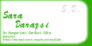 sara darazsi business card